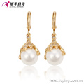 91187 Wholesale pearl earring designs beautiful white ball gold earring accessories noble diamond jewelry for women